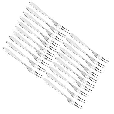 Imagem de Irfora Garfo de Frutas de Aço Inoxidável 20 Unidades, Seguro e Resistente, Superfície Lisa, Garfos Sobremesa 13 Cm Comprimento para Cozinha Doméstica, Festa, Restaurante,