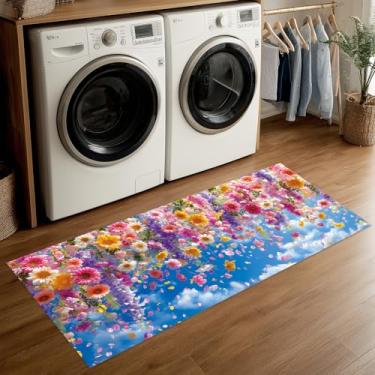 Imagem de ANNA QUEEN Tapete de lavanderia 50 x 129 cm – Tapete antiderrapante para cozinha rústica, entrada, decoração de casa