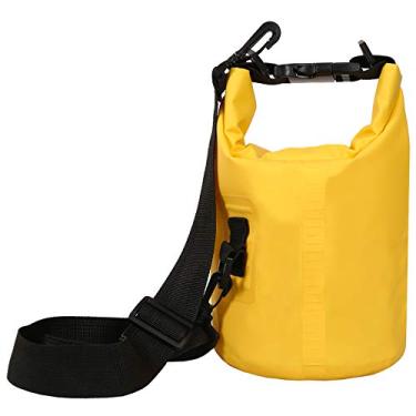 Imagem de (2L com alca, amarelo) - ProOffer 2L / 3L / 5L / 10L / 15L / 20L / 30L 500D Lona pesada PVC impermeavel a prova d'agua para caiaque / canoagem / Canoagem / Pesca / Rafting / Natacao / Camping / Snowboard