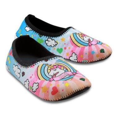 Imagem de Sapatilha Neoprene Infantil Antiderrapante Prolife, 35-36, Unicórnio