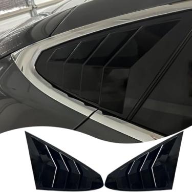 Imagem de MUXEE Grade de janela, 2 peças de persianas de janela de ventilação lateral para Tesla Model X 2022-2025, capas decorativas de janela esportiva com impressão ABS, acessórios de acabamento externo