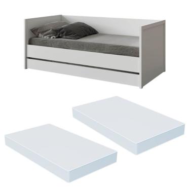 Imagem de Bicama Solteiro Com Colchões Inclusos E Encosto Multimóveis Cr40125 Branco