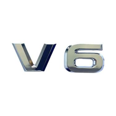 Imagem de Adesivo Decorativo De Metal V6 Para Carro, Logotipo Para Porta-Malas E