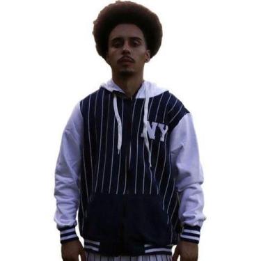 Imagem de Jaqueta Moletom Masculina M10 Dunk NY Listrado, Marinho,  P