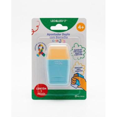 Imagem de Apontador Duplo Color Joy Com Deposito e Borracha Blister Leo&Leo