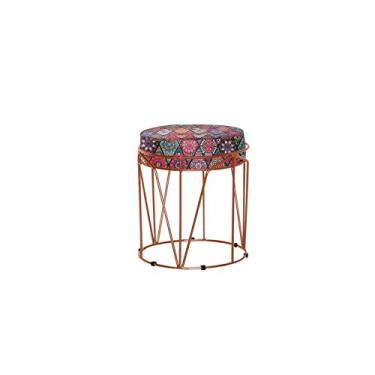 Imagem de Puff Aramado Redondo Bronze Babu Estampado bronze - V&G Decor