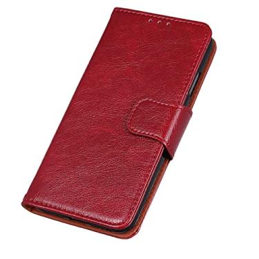 Imagem de Capa carteira para Google Pixel 6/6 Pro, flip de couro PU, suporte para cartão de dinheiro, fecho magnético à prova de choque, capa para celular, vermelha, Pixel 6 Pro de 6,7 polegadas