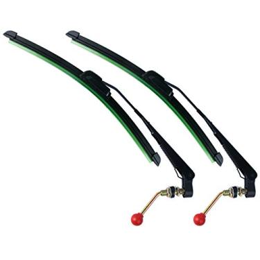 Imagem de UNIGT 2 conjuntos de limpador de para-brisa manual compatível com UTV lâminas de limpador de para-brisa operadas à mão para Polairs RZR Pro Ranger Honda Pioneer Maverick X3 Commander