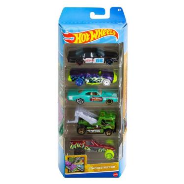 Imagem de Hot Wheels Basics Pack com 5 Carros Demo Destruction - Mattel