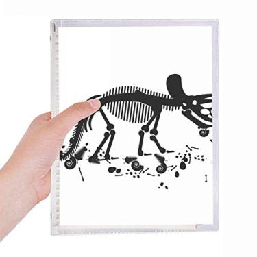 Imagem de Caderno em miniatura com ossos de dinossauro, folhas soltas, recarregável, diário de papelaria
