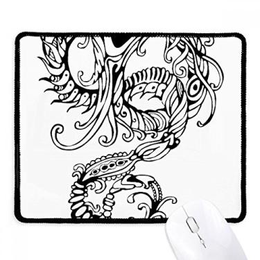 Imagem de Mouse pad de borracha para jogos com borda costurada com dragão e cultura chinesa