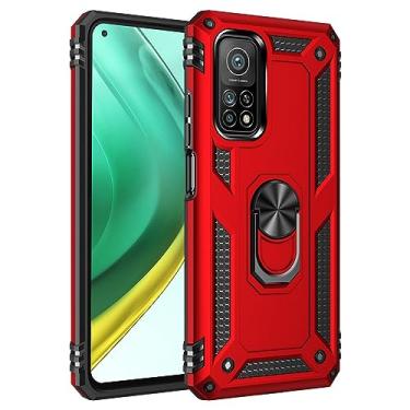 Imagem de Para Xiaomi 10T 10T Lite Luxury Armor Capas de telefone à prova de choque para Mi 11T 12T 13 Pro Car Magnetic Ring Silicone Bumper Case, red, For 11T