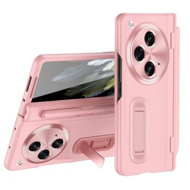Imagem de LXURY Capa para One Plus Open, capa de telefone de couro macio premium com caneta Stylus e capa de proteção de câmera de tela à prova de choque, rosa