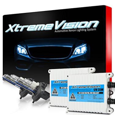 Imagem de XtremeVision Pacote de lâmpada de xenon H4 10K 35W AC - reator AC fino - 9003, HB2 - azul escuro - 1 par