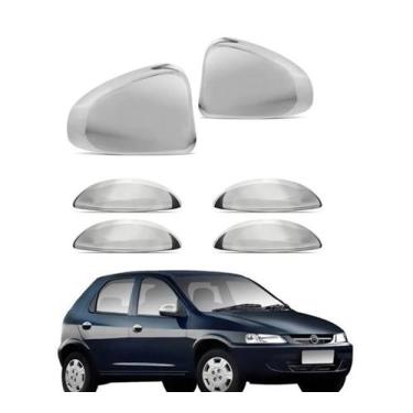 Imagem de Kit Aplique Capa Cromada Retrovisor Maçanetas Celta 2006 - Shekparts