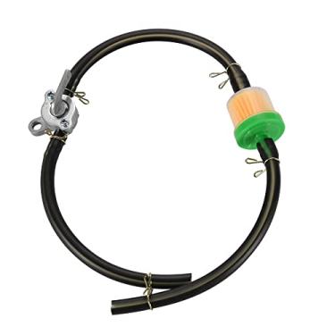 Imagem de GOOFIT Filtro de óleo de mangueira de combustível em linha, interruptor de gasolina para quadriciclo de 50 cc 110 cc 125 cc 150 cc 250 cc ATV Pit Dirt Bike Quad 4 Wheeler Scooter verde