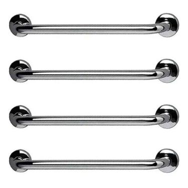 Imagem de Barra de Apoio 70cm Inox Kit 4 Unidades Acessibilidade Suporte Idoso G