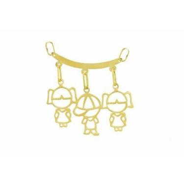 Imagem de Oferta Cordão + Pingente 3 Filhos Menina/ Menino Em Ouro 18k - DG Pres