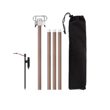 Imagem de Lanterna de Acampamento Stand de Lâmpada de Alumínio Leve, Cabide Leve Portátil para Camping, Caminhada, Pesca, Jardim (Cáqui)