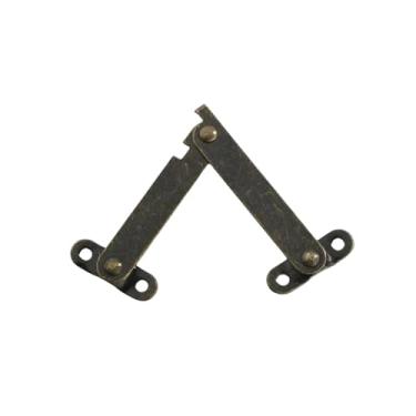 Imagem de 2 conjuntos de dobradiças de suporte de tampa permanecem bronzes antigos decoração de ferro caixa de dobradiça ferragens de móveis porta de armário ferragens de móveis de cozinha (348-S)