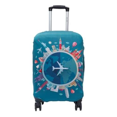 Imagem de Capa Protetora para Mala de Bordo Viagem, 10kg Elástica, Resistente Anti-Risco Tamanho P Alt 47-50Cm Larg 32-35Cm Prof 20-23Cm (AIRPLANE)