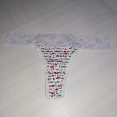 Imagem de Calcinha Fio Dental Feminina Clamar em Cotton e Renda - 3464, GG, Vari