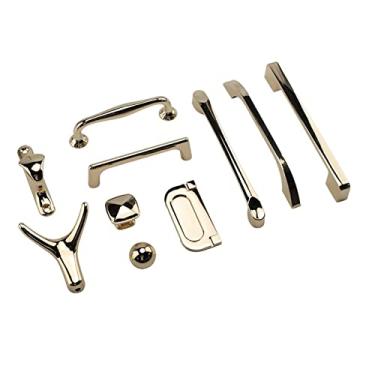 Imagem de Puxadores de armário de liga de zinco de ouro maçanetas de porta de cozinha puxadores de porta de armário para ferragens de móveis 1 peça maçaneta de porta com fechadura (cor: AB27-1)