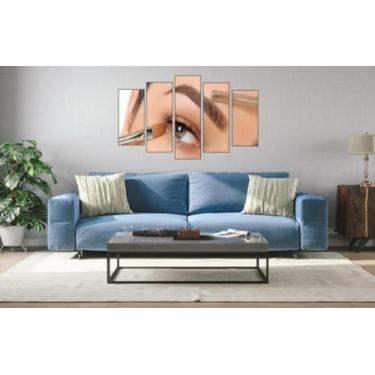 Imagem de Quadro Decorativo Mosaico 5 Peças Mod1174 Sobrancelha - Eco Decor