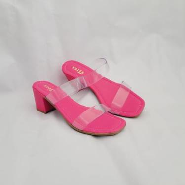 Imagem de Tamanco Sandália Feminino vinil Salto Medio - Rozês  Shoes, Pink, 37