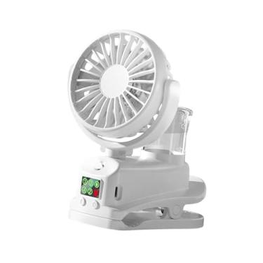 Imagem de IEUDNS Mini ventilador de nebulização com clipe, antiderrapante, moderno, versátil, spray refrescante portátil para mesa, dormitório, escritório, Branco