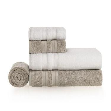 Imagem de Kit Jogo De Toalhas Karsten 5 Peças Banhão Rosto e Piso Unika 500g/m²,
