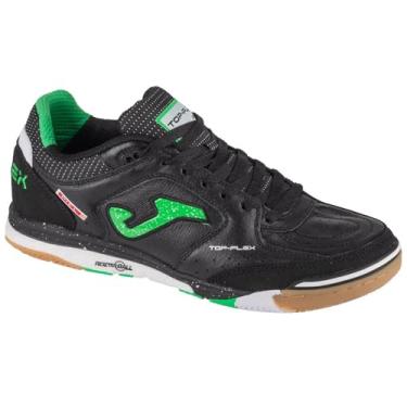 Imagem de Chuteira Joma Top Flex Rebound Futsal Preta e Verde
