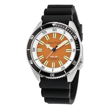 Imagem de Nautica Relógio masculino com pulseira de silicone preto (modelo: NAPNVS402), Preto