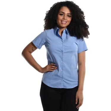 Imagem de Camisete Tricoline Manga Curta Azul Plácido - Fardas Uniformes,  XG