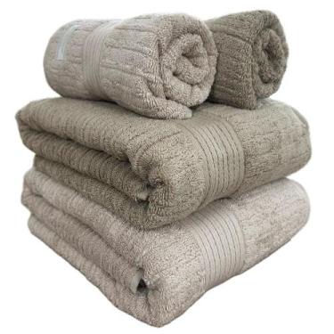 Imagem de Jogo De Toalha Banhão Gigante Buddemeyer Fio Penteado Canelado 4pçs Al