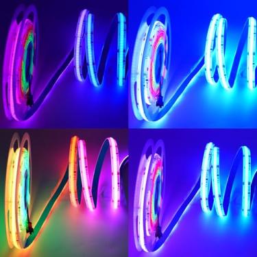 Imagem de Boarda-Lighting Fita de luz LED RGB Smart IC COB endereçável, 24 V 720 LEDs/m, fita de luz multicolorida flexível para TV, quarto, festa, decoração DIY (IP30-não impermeável, 720 LEDs/m)