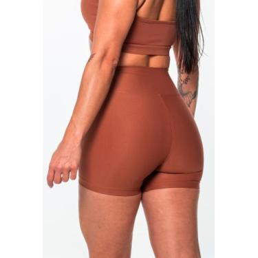Imagem de Short Feminino Extra Power Marrom Cacau Fitness - Chiclé moda fitness,