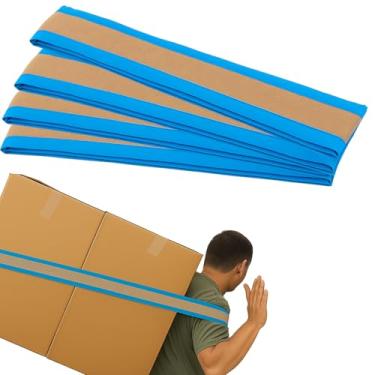 Imagem de Ribbonlic Pacote com 2 tiras de elevação de 10 x 4,5 m, estilingue resistente de serapilheira, tiras de elevação de corcunda com 4 camadas reforçadas com borda azul para móveis, eletrodomésticos
