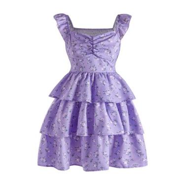 Imagem de Vestido de verão feminino RoseSeek Floral Ruffle A Line 9 anos