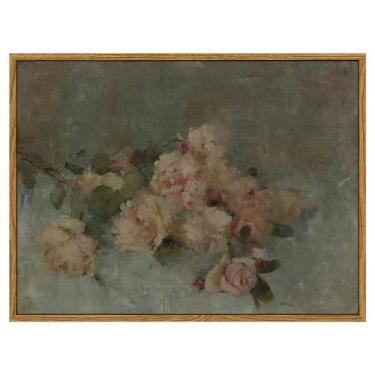 Imagem de Arte de parede em Simsea Roses Pintura a óleo clássica 30x40cm - InSim