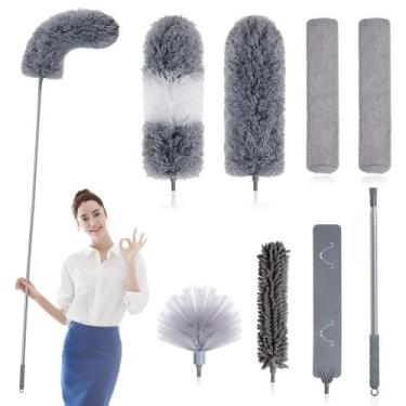 Imagem de Pena de microfibra Duster BOOMJOY com poste de extensão de 2,5 m, 7 un