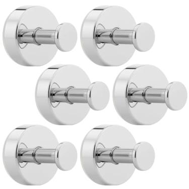 Imagem de Vasphire Ganchos resistentes com ventosa para parede de chuveiro - Ganchos adesivos de banheiro de aço inoxidável para pendurar, sem furadeira para porta de vidro, espelho, azulejo, superfície não