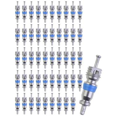 Imagem de Núcleo de válvula Schrader de latão CA adequado para sistema de refrigeração R410A R32 R22 para sistema de ar condicionado de alta pressão para sistemas de refrigeração HVAC, 50 peças
