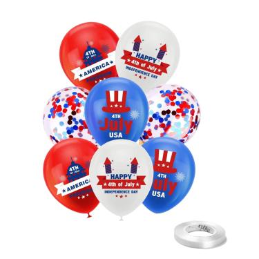 Imagem de Kit de balões, 4 de julho, 16 unidades, vermelho, branco, azul, látex B