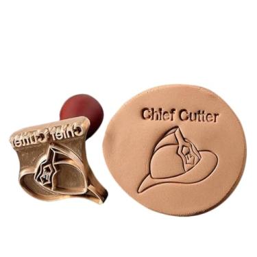 Imagem de Carimbo de argila com logotipo personalizado para cerâmica com cabo de madeira cria impressões exclusivas em argila, cerâmica, assinatura de sabão (3,5 cm)