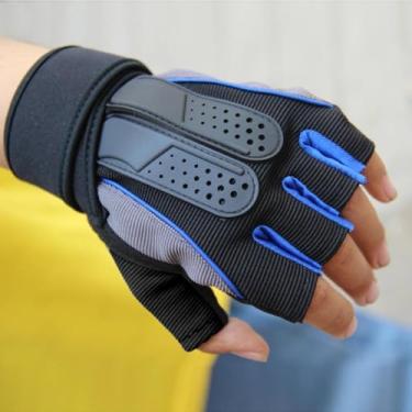 Imagem de 1 par de luvas de fitness de tamanho médio, luvas esportivas de meio dedo, adequadas para levantamento de peso, rolamento de ferro, treinamento de equipamentos de ginástica, adequadas para homens e