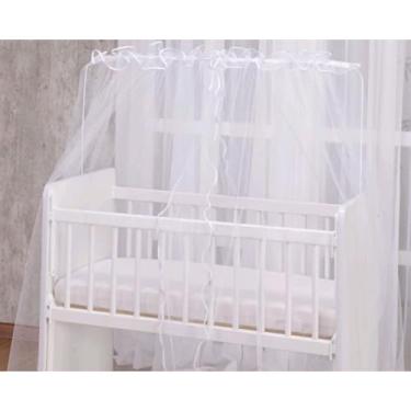 Imagem de Mosquiteiro para Berço Americano e Nacional – Tela Tule Antimosquito para Bebê, Cortinado Protetor Leve e Resistente, Cobertura Completa(Branco,BERÇO AMERICANO)