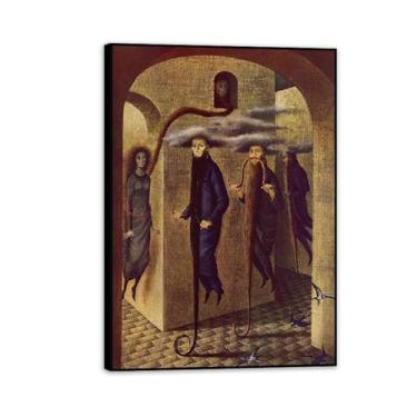 Imagem de Remedios Varo Decoração de casa Locomoção peluda Tela para quarto Living Remedios Varo Decoração de parede Surrealismo Arte de parede Presente emoldurado pronto para pendurar 100 x 70 cm (83.8x71.1 cm