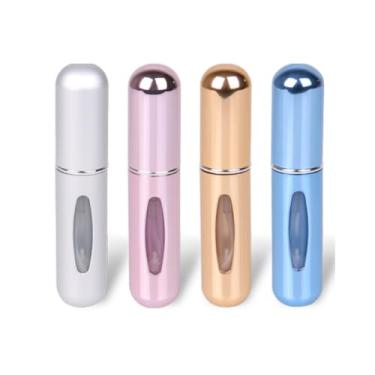 Imagem de Frasco atomizador de perfume recarregável de 4 peças - 5 ml, portátil, mini frasco de perfume independente, dispensador de spray para viagem e em movimento, D