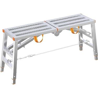 Imagem de Plataforma de trabalho ajustável escada de trabalho dobrável de aço, plataforma de trabalho multiuso portátil andaime torre escada banco de banco, tamanho: 200 * 30 cm 160 * 30 cm